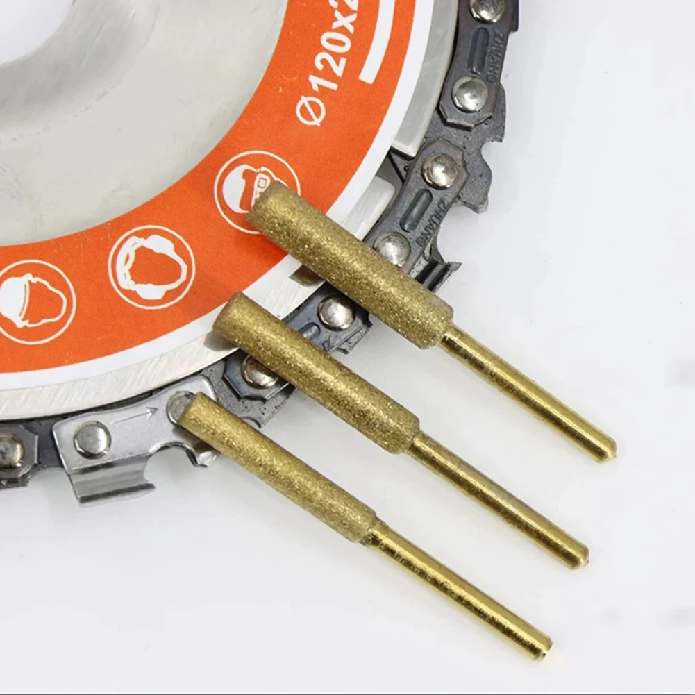 6pcs Chainsaw Sharpener 4/4.8/5.5mm Diamond Coated Cylindrical Burr Chain Saw Sharpening Grinding Head