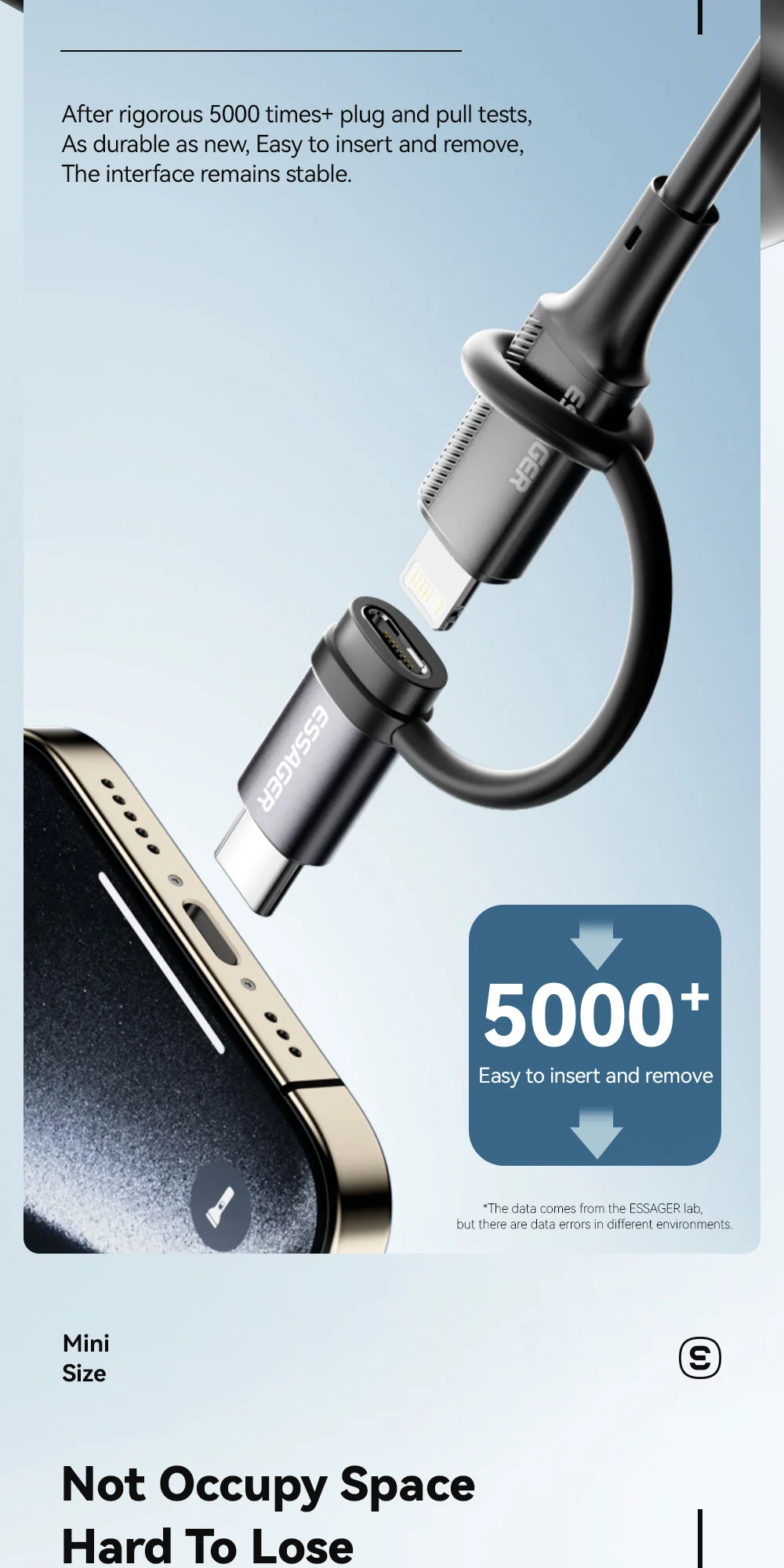 Essager Lighting To Type C Adapter 3A Fast Charging IOS Female to Type-C Male Connector For IPhone 15 14 13 Pro IPad Converter