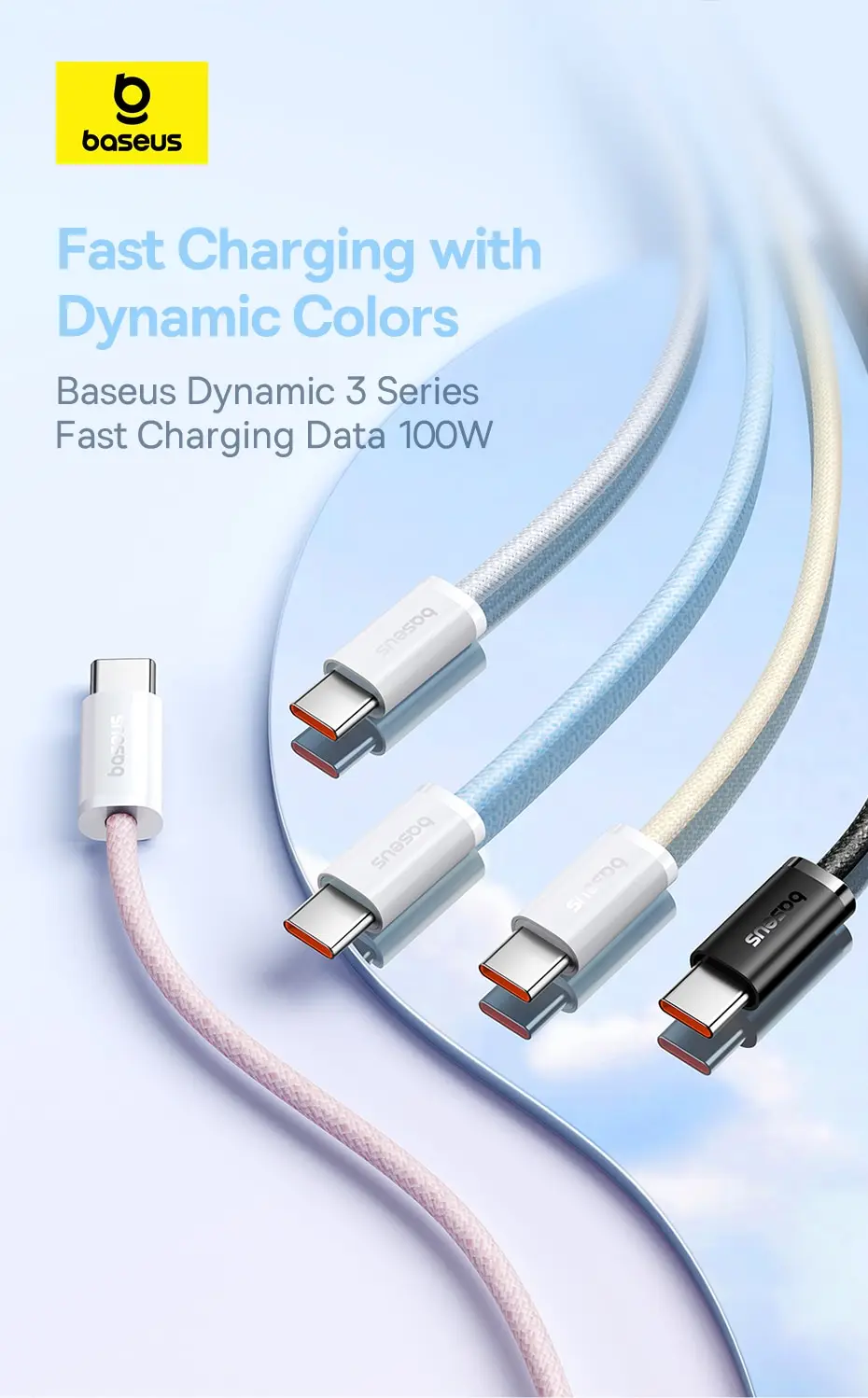 Baseus 100W Type C To USB C Cable For iPhone 18 17 16 Fast Charging Charger Cord For Macbook iPad Samsung Xiaomi Fast USB C Wire