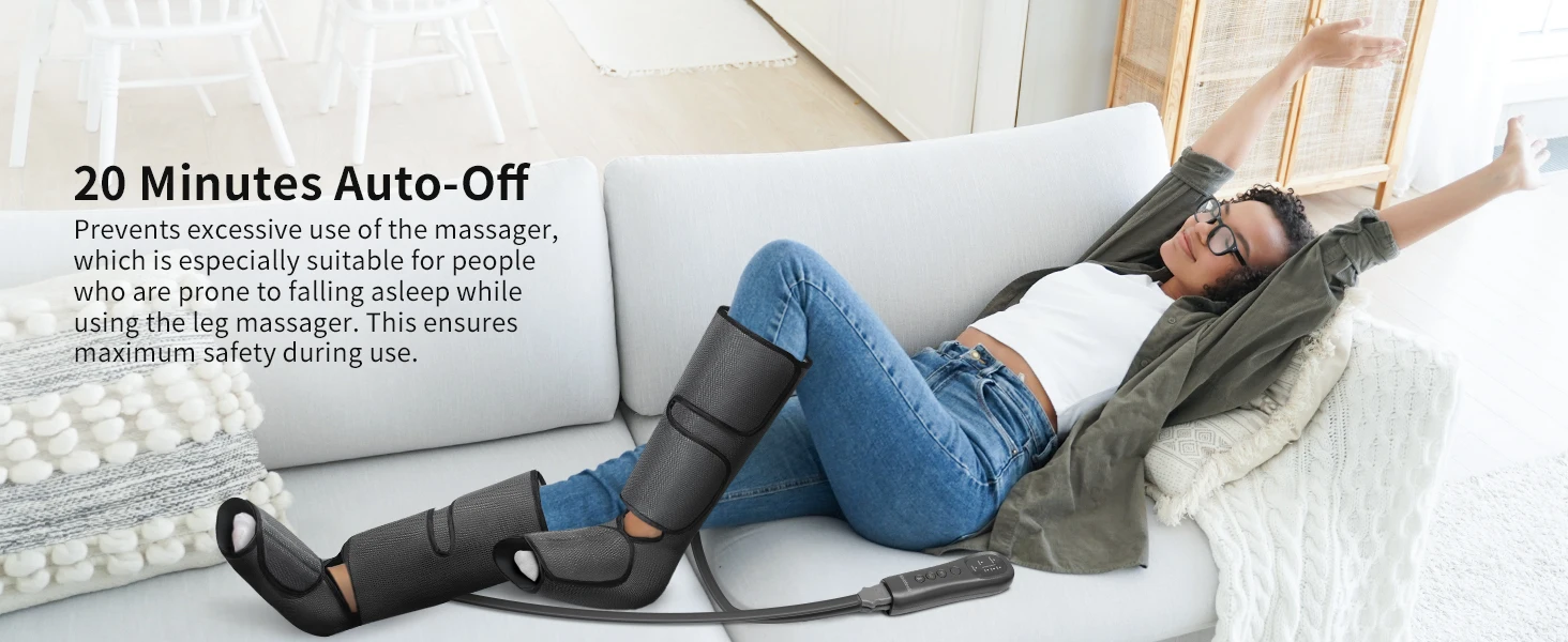 Nekteck Leg Massager Air Compression Calf Wraps Air Pressure Massage for Blood Circulation and Relaxation Lymphatic Drainage