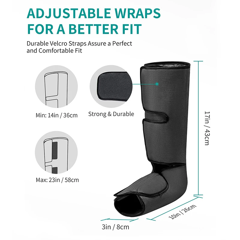 Nekteck Leg Massager Air Compression Calf Wraps Air Pressure Massage for Blood Circulation and Relaxation Lymphatic Drainage
