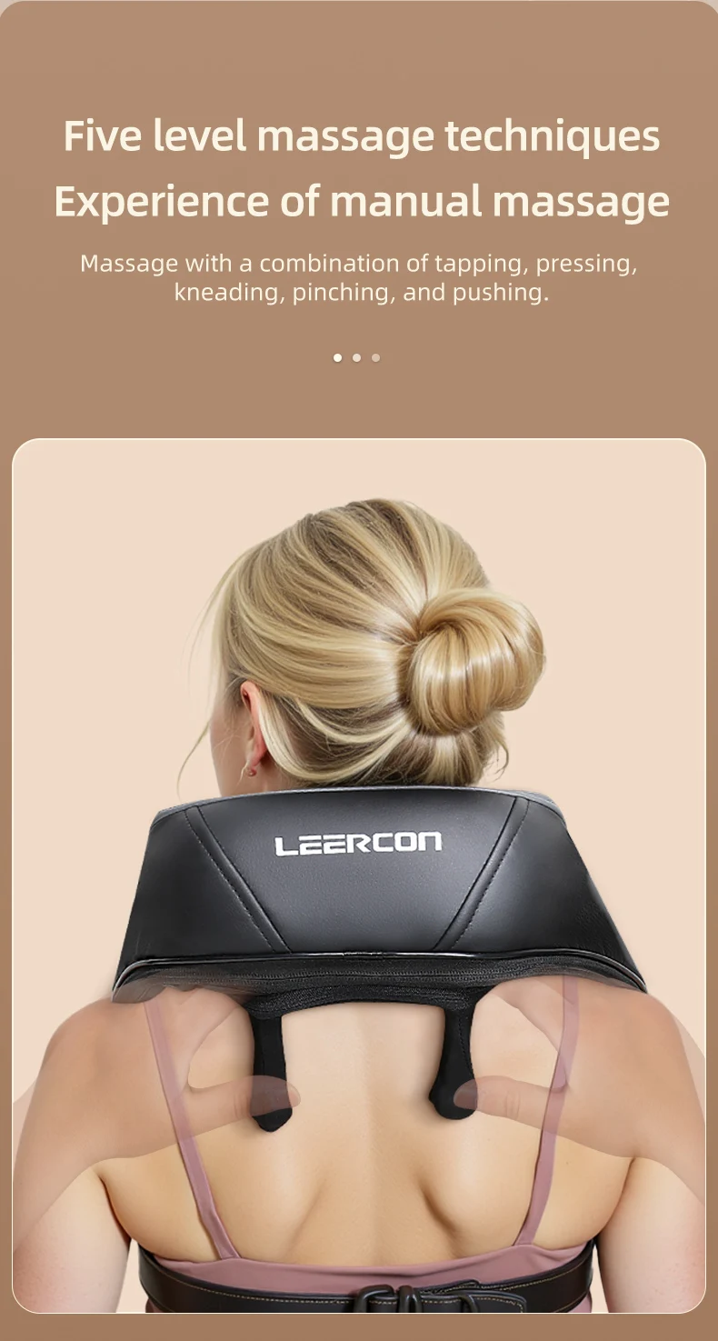 4D Shiatsu Neck and Shoulder Massager With Heat Electric Back Massagers Kneading Massage Pillow Full Body Muscle Dropshipping Home Car Use,Best Gift