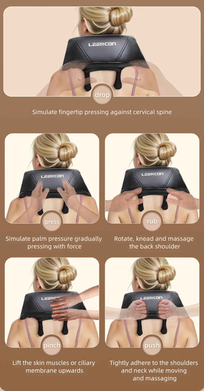 4D Shiatsu Neck and Shoulder Massager With Heat Electric Back Massagers Kneading Massage Pillow Full Body Muscle Dropshipping Home Car Use,Best Gift