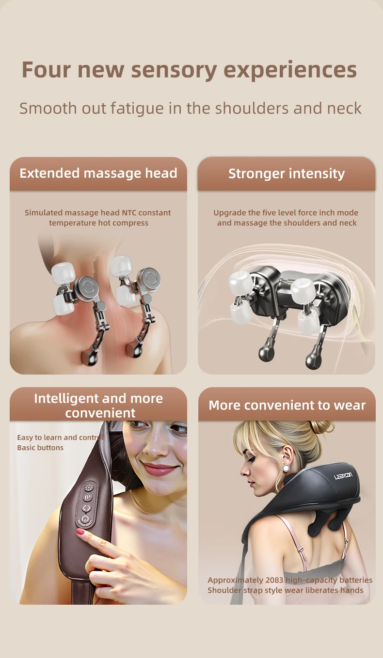 4D Shiatsu Neck and Shoulder Massager With Heat Electric Back Massagers Kneading Massage Pillow Full Body Muscle Dropshipping Home Car Use,Best Gift
