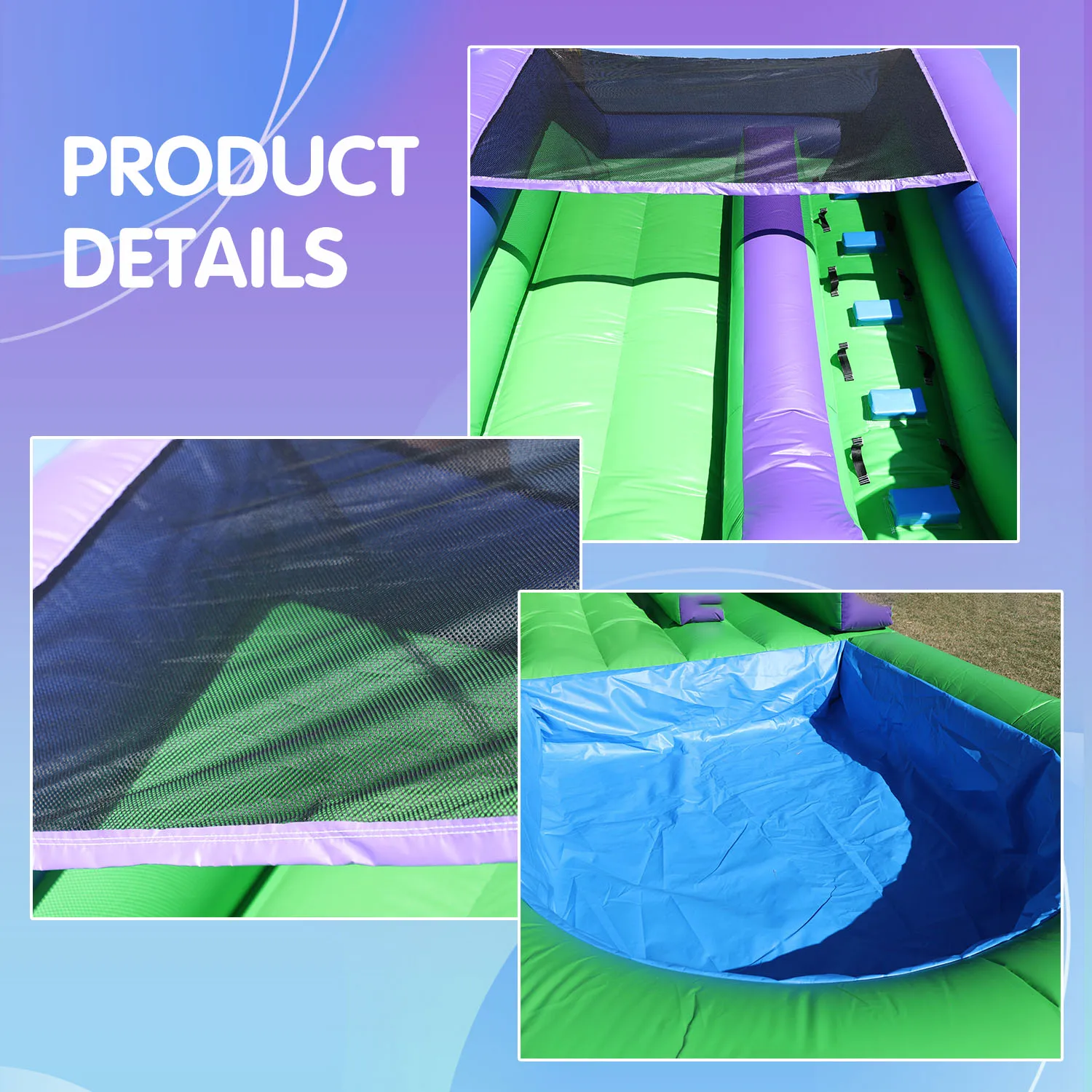 Inflatable water slide, Commercial Bounce House with Water Slide PVC and a 1100W Air blower 21ft/6.4M