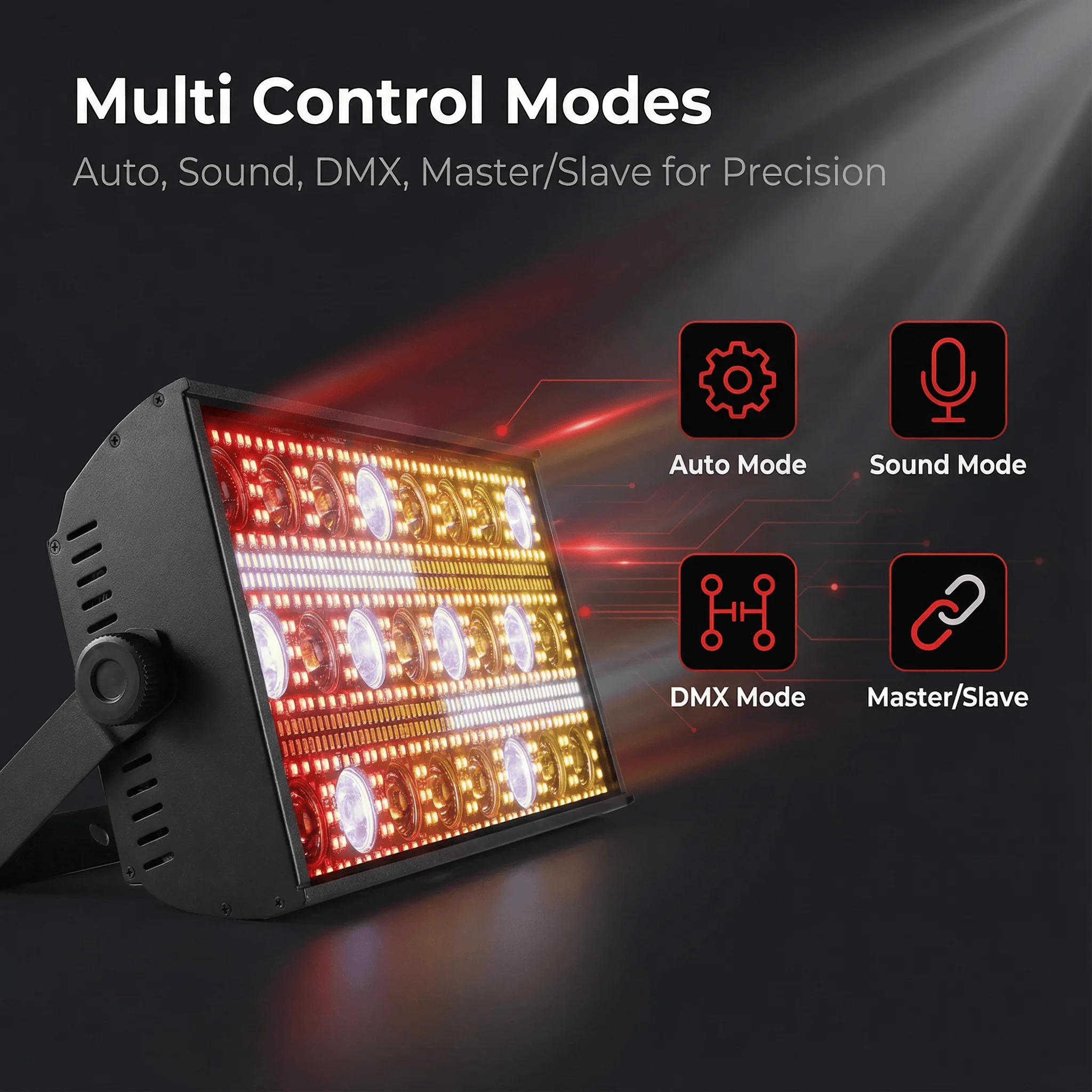 300W LED Beam&Strobe Light RGBW 4in1 Warm White Stage Wash Beam Lights DMX DJ Disco Party Show Horse