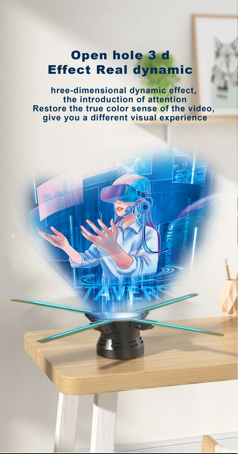 40-85cm 3D Fan Hologram Projector Wifi Control Remote Commercial Advertising Display Hologram Projector Transmit Picture Video
