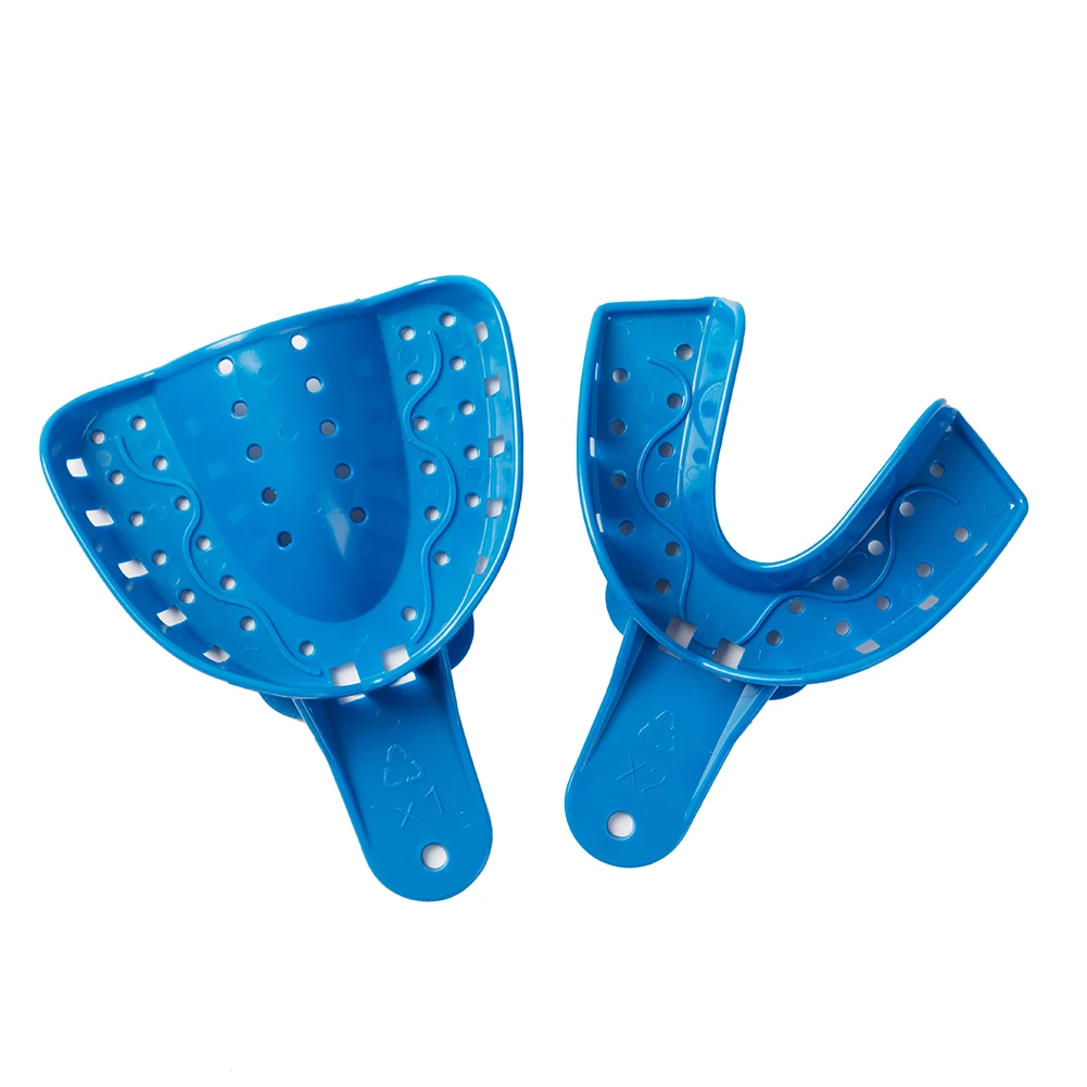 EASYINSMILE Dental S/M/L/XL Perforated Plastic Impression Trays Upper/Lower 12Pc Autoclavable