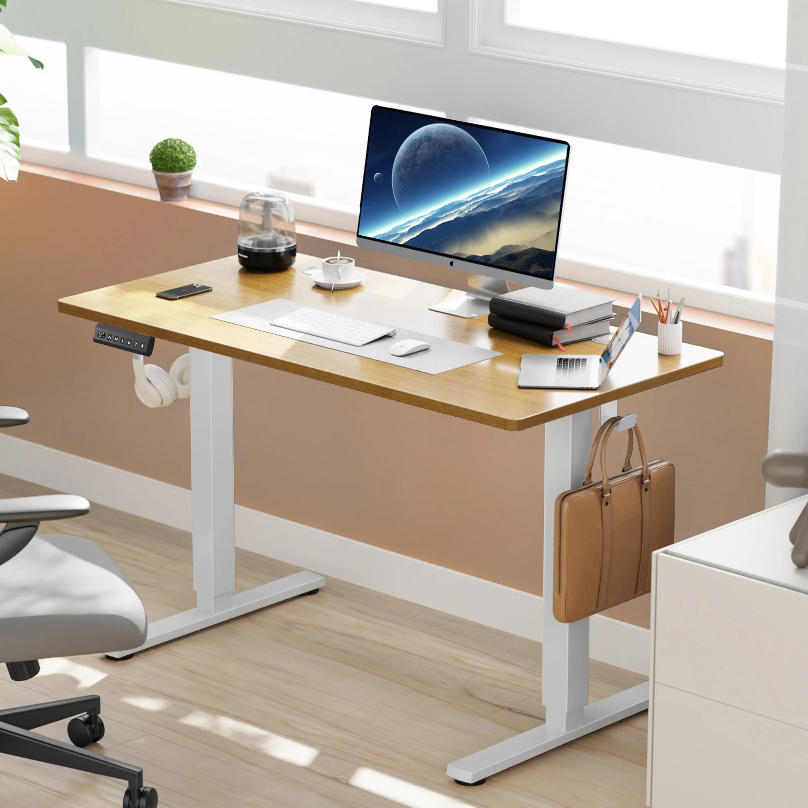 JHK Electric Standing Desk Height Adjustable 40x24 Inch Stand Up Sit Stand Computer Desk Workstation Ergonomic Work Table