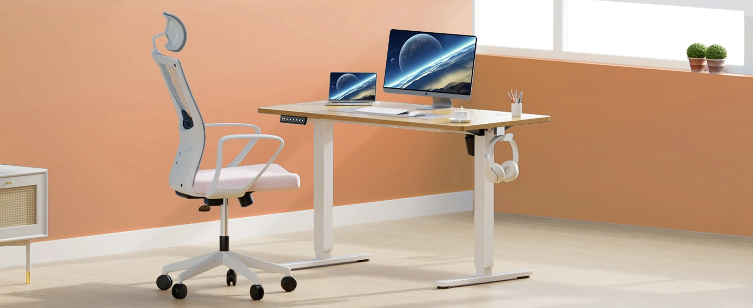 JHK Electric Standing Desk Height Adjustable 40x24 Inch Stand Up Sit Stand Computer Desk Workstation Ergonomic Work Table