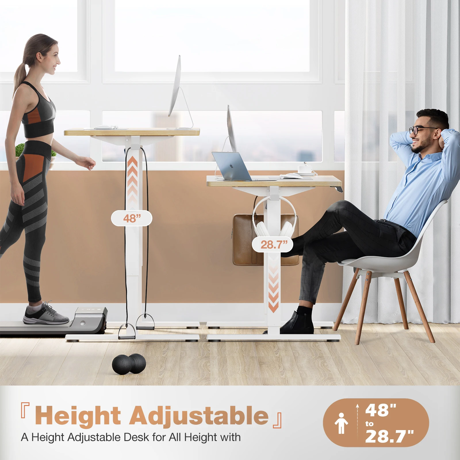 JHK Electric Standing Desk Height Adjustable 40x24 Inch Stand Up Sit Stand Computer Desk Workstation Ergonomic Work Table
