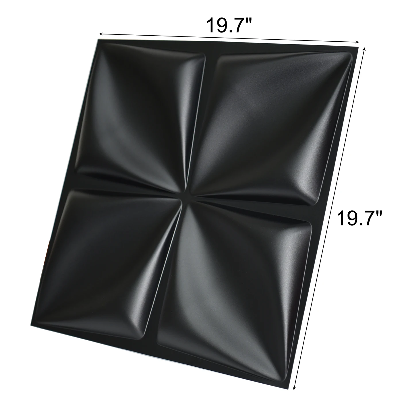 Art3d 3D Wall Panel PVC Flower Design for Interior Wall Décor in Living Room,Bedroom,19.7" x 19.7" (Pack Of 12),Black