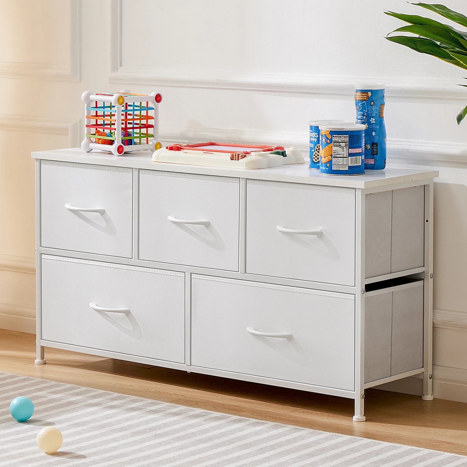 JHK Wardrobes For Bedroom With 5/7/10 White Lover Fabric Drawers Chest Wardrobe Closet For Storage Cabinet Bedroom Of Furniture