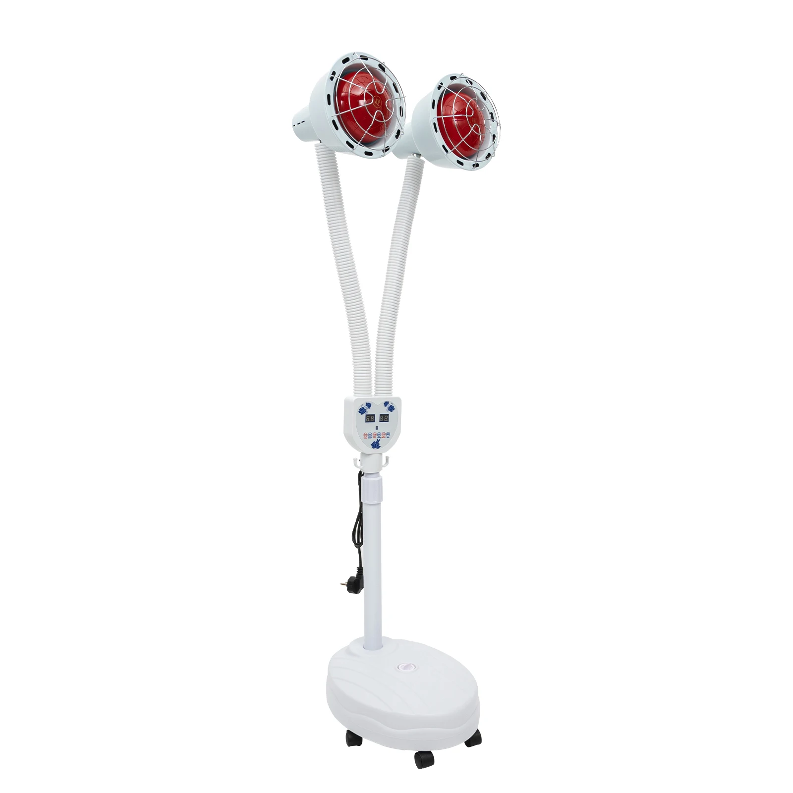 YIYIBYUS 275 W Double head Electric Infrared Therapy Lamp 360° Adjustable Temperature Heat Lamp with 6 Universal Wheels