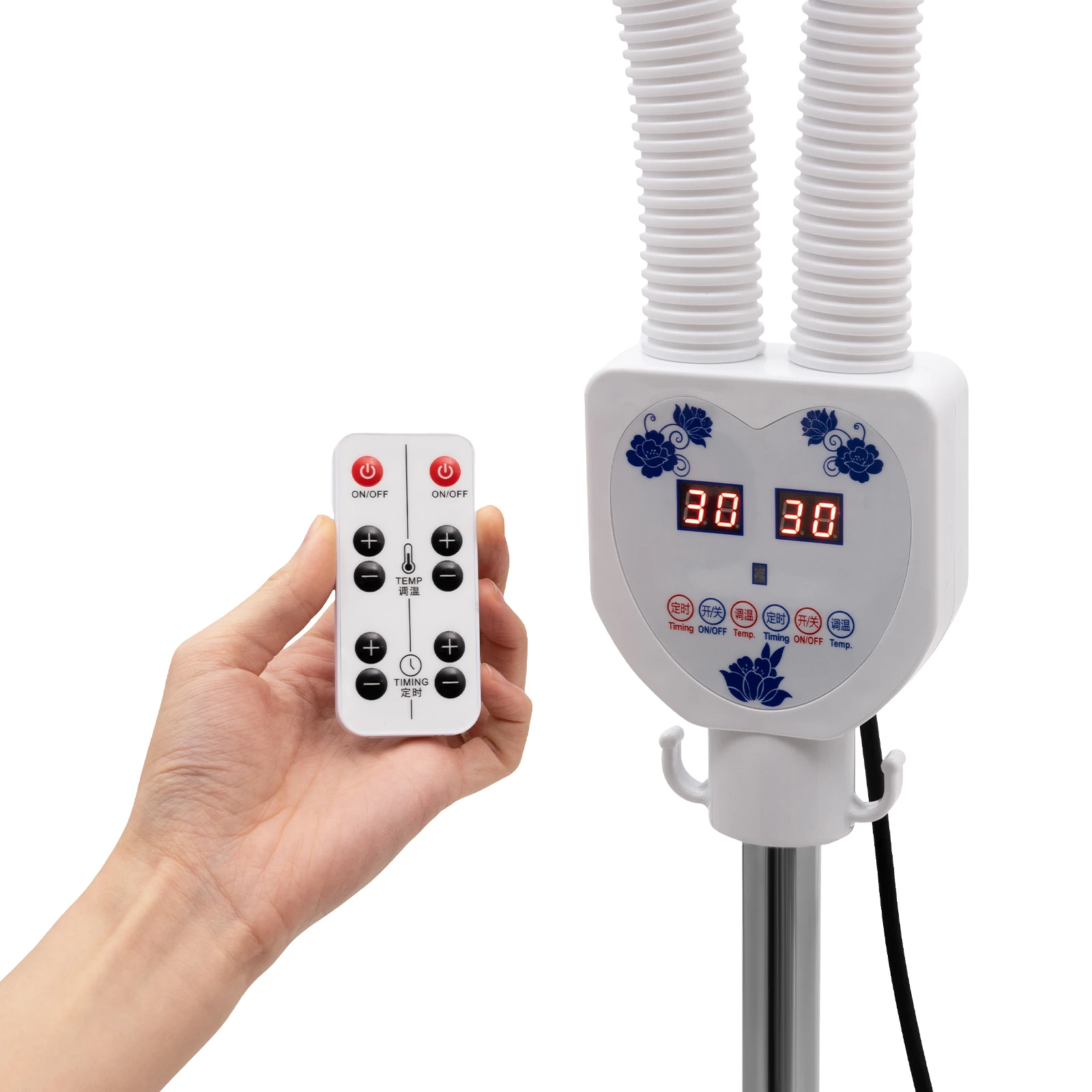 YIYIBYUS 275 W Double head Electric Infrared Therapy Lamp 360° Adjustable Temperature Heat Lamp with 6 Universal Wheels
