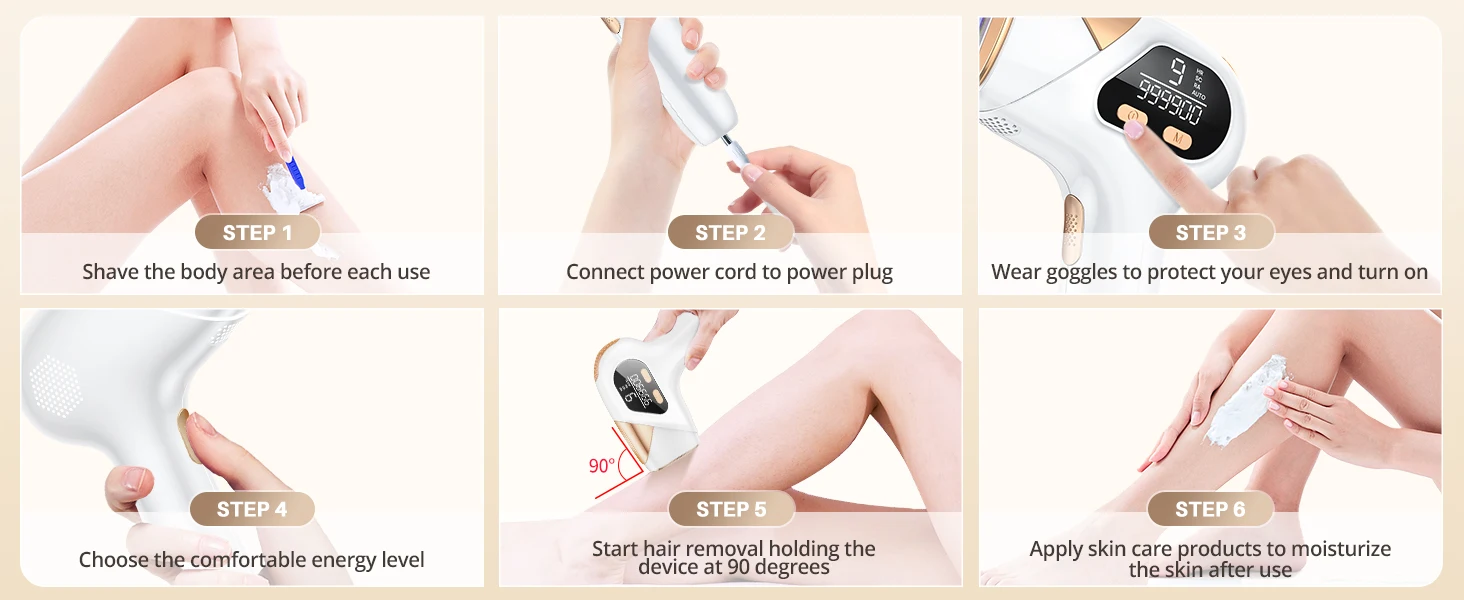 IPL Hair Laser Removal with Cooling Function Home Device 999900 + Flashes 18.5j Pulsed Light Epilator for Armpits/Body/Men/Women