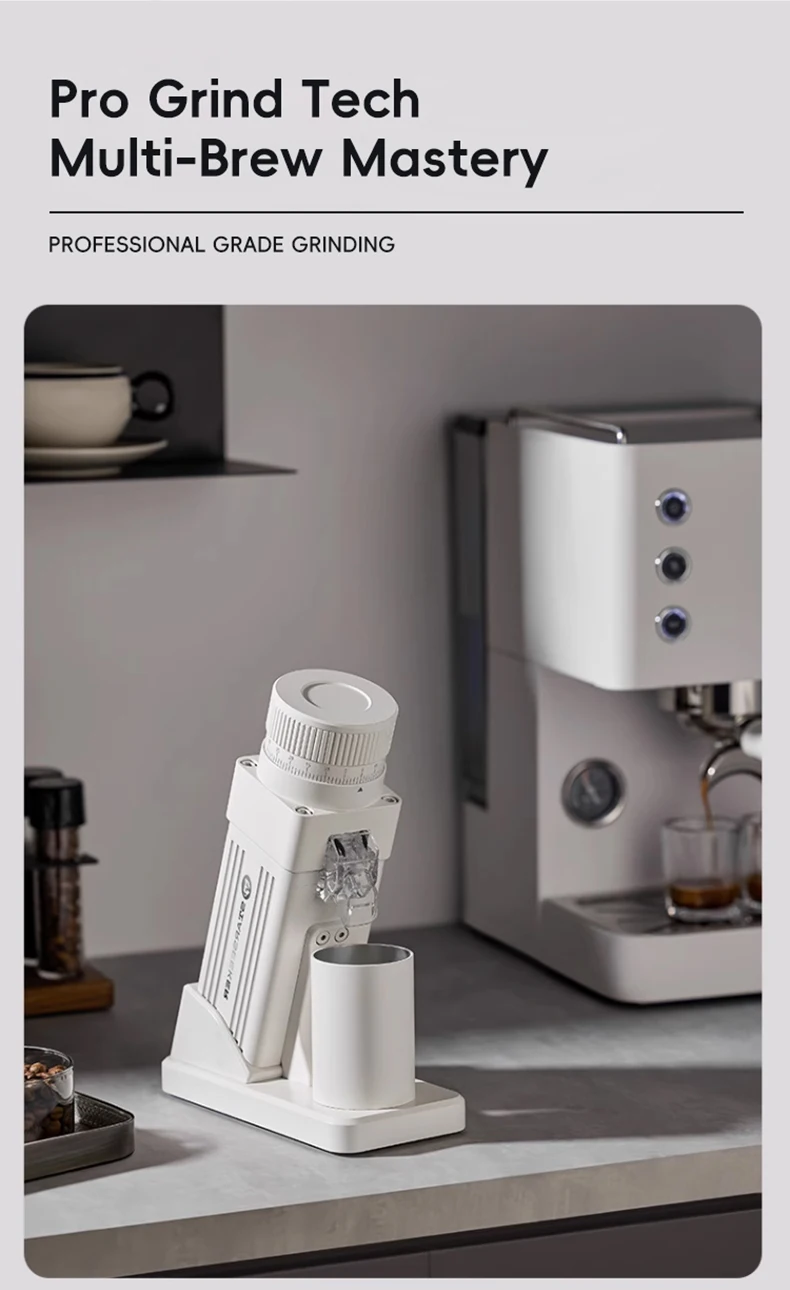 STARSEEKER E55Pro Electric Coffee Grinder 55MM Titanium Cone Burr Stepless Adjustment Espresso Brew Coffee Bean Grinder Black