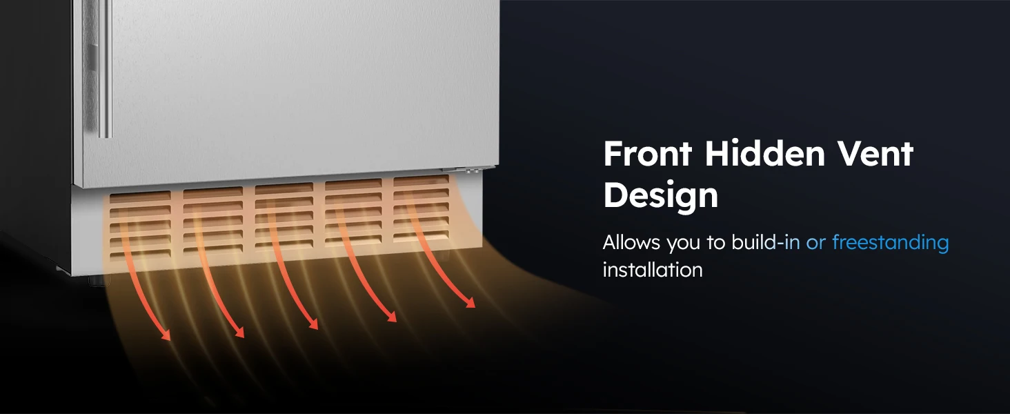Outdoor Beverage Fridge 24 Inch Weather Proof Stainless Steel under Counter Beer Cooler Refrigerator for 190 Cans Foam Door