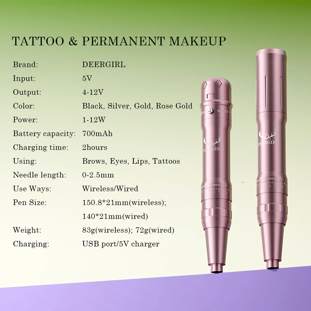 DM Wireless Permanent Makeup Machine Kit Micropigmentation Microblading Pen Eyebrow Tattoo Kit With Ink 15PCS Eyebrow Needles