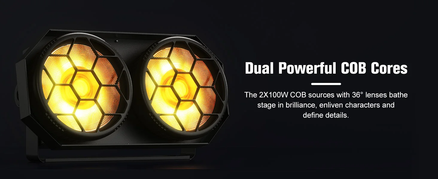 Datewink 1/2Pcs 200W COB RGB LED Par Lights Cool&Warm White Audience Strobe Stage Light DMX For DJ Disco Party Wedding Nightclub