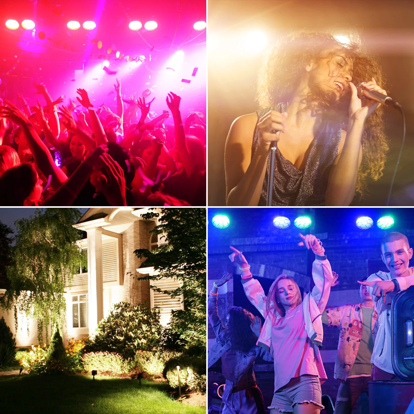 Datewink 1/2Pcs 200W COB RGB LED Par Lights Cool&Warm White Audience Strobe Stage Light DMX For DJ Disco Party Wedding Nightclub
