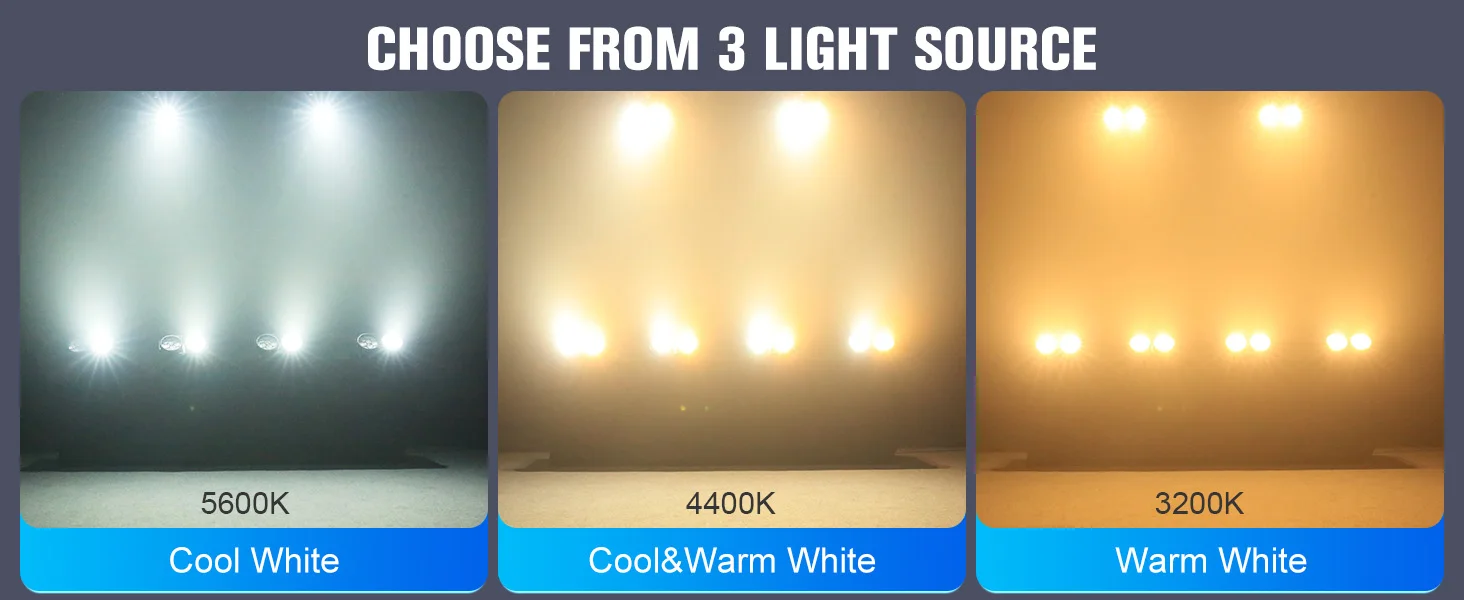 Datewink 1/2Pcs 200W COB RGB LED Par Lights Cool&Warm White Audience Strobe Stage Light DMX For DJ Disco Party Wedding Nightclub
