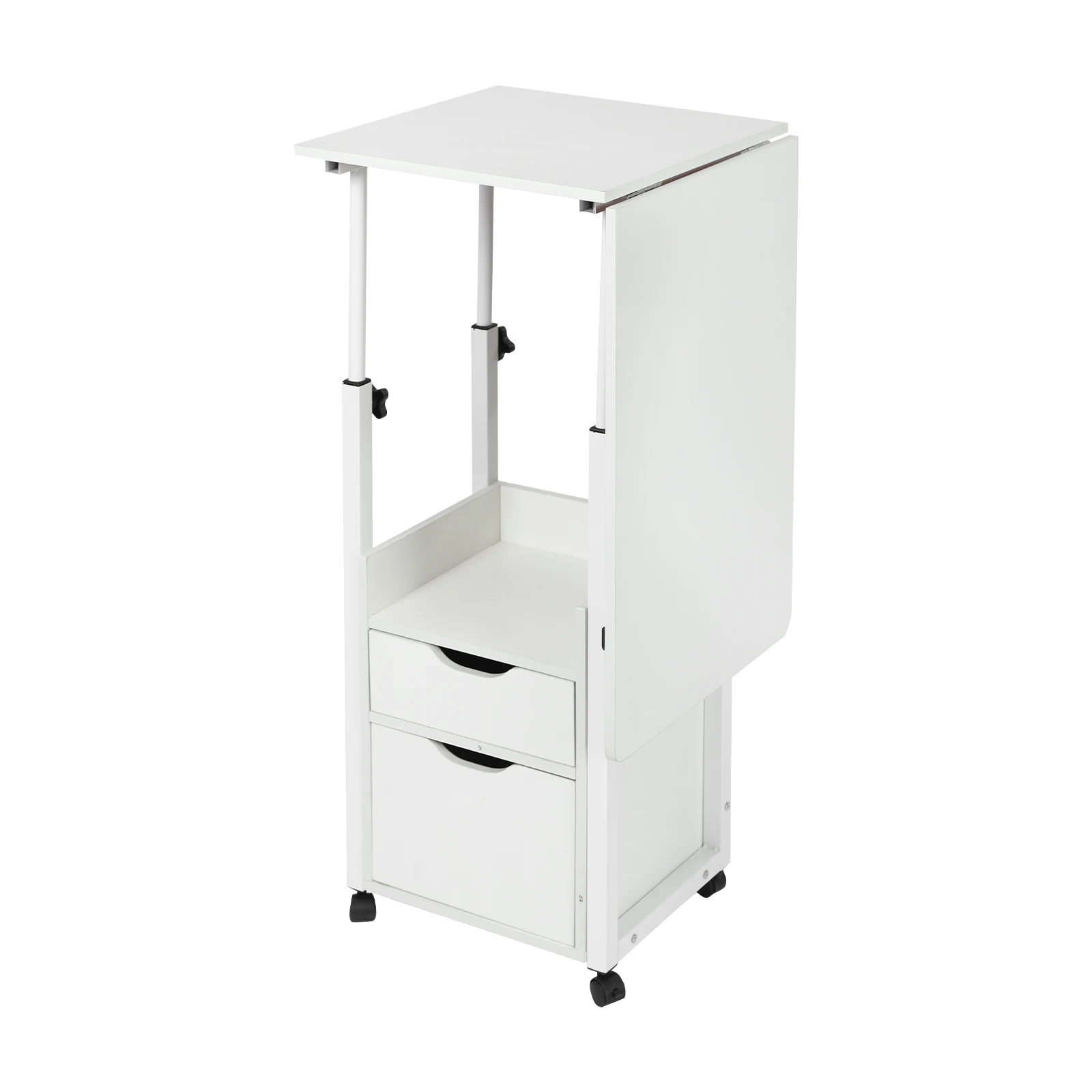 Movable Bedside Table Warp-Proof OverBed Desk Height Adjustable EASY Cleaning Multi-Function Bed Table for Bedrooms/Dormitories