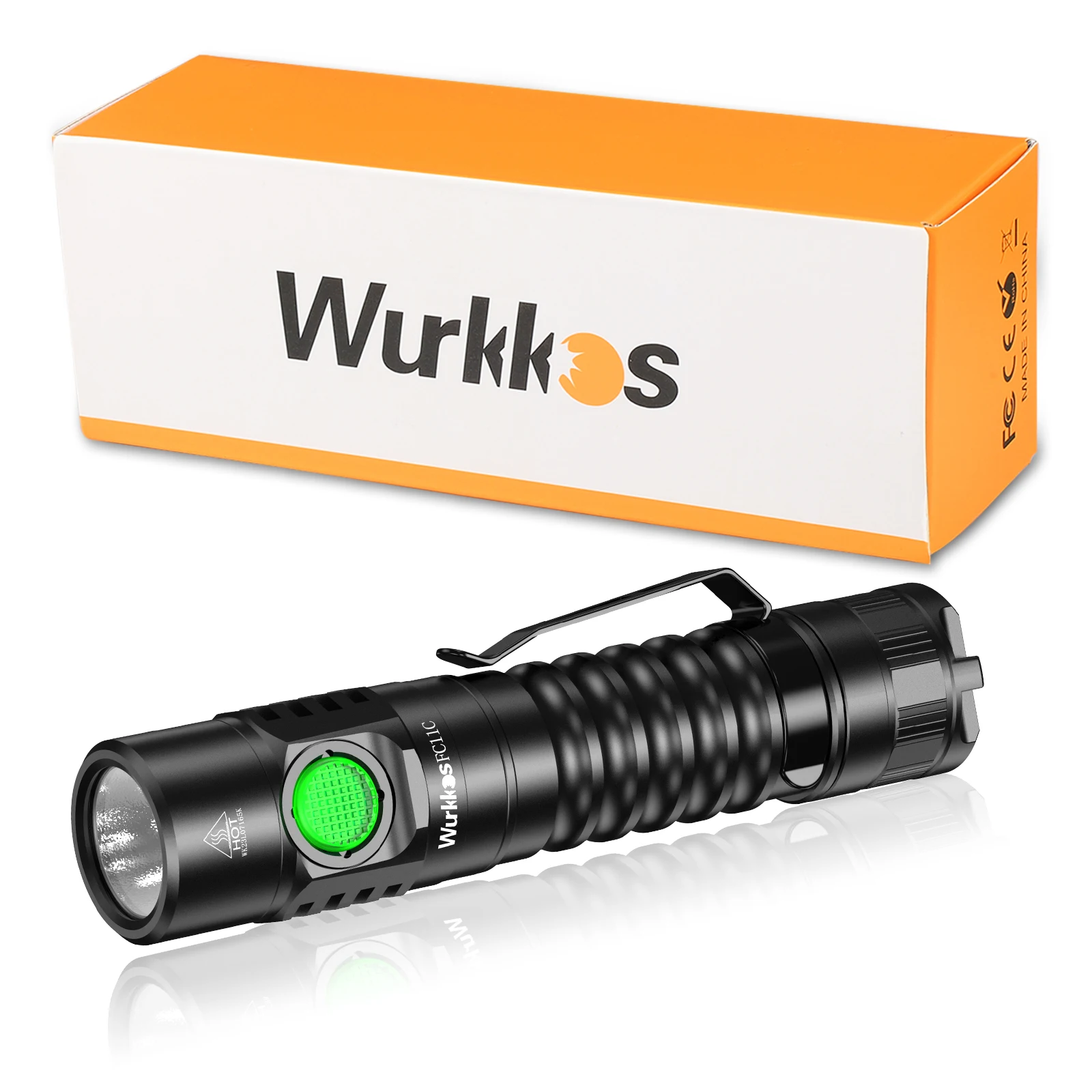 Wurkkos FC11C 519A USB-C Rechargeable EDC 18650 Flashlight Max Output 1200 LM IP68 Waterproof Magnetic Tail Hiking Travel Torch