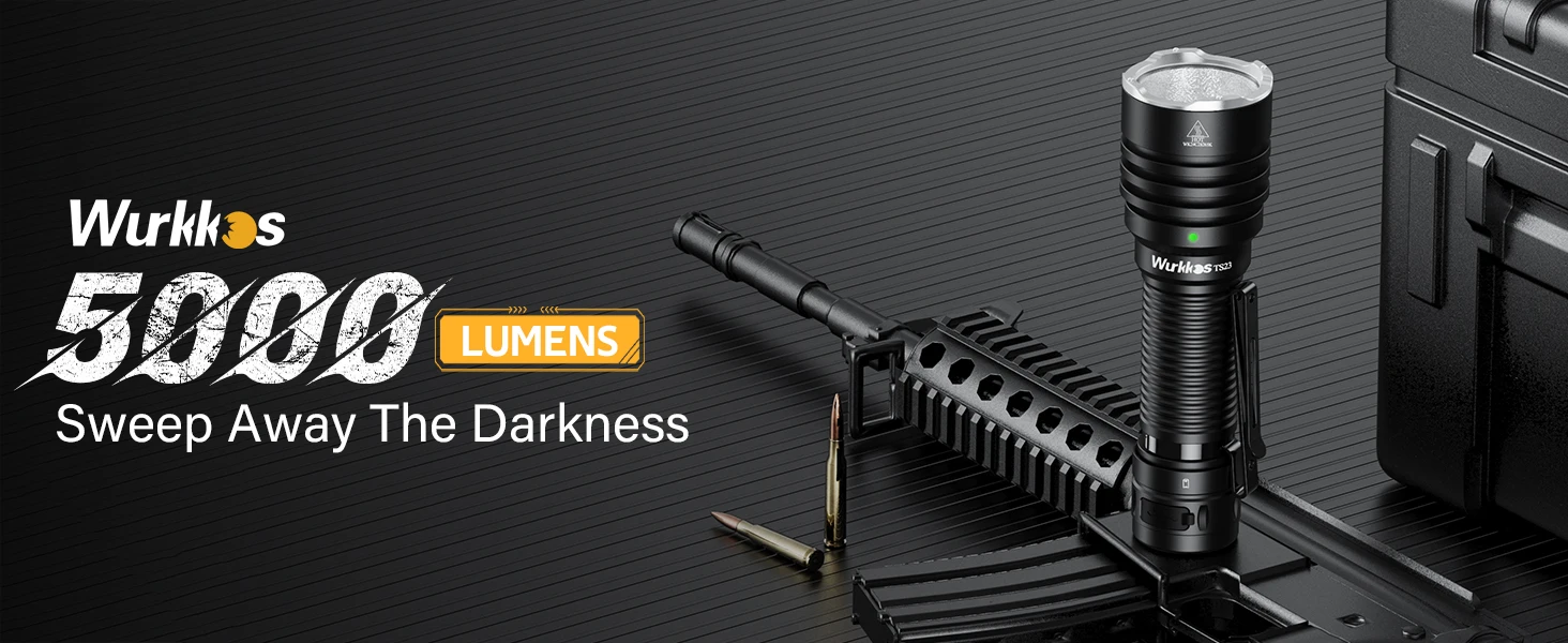 Wurkkos TS23 21700 Rechargeable Tactical Flashlight XHP70.3 HI LED 5000Lm Torch IPX8 Waterproof Two Group Mode EDC Tail Switch