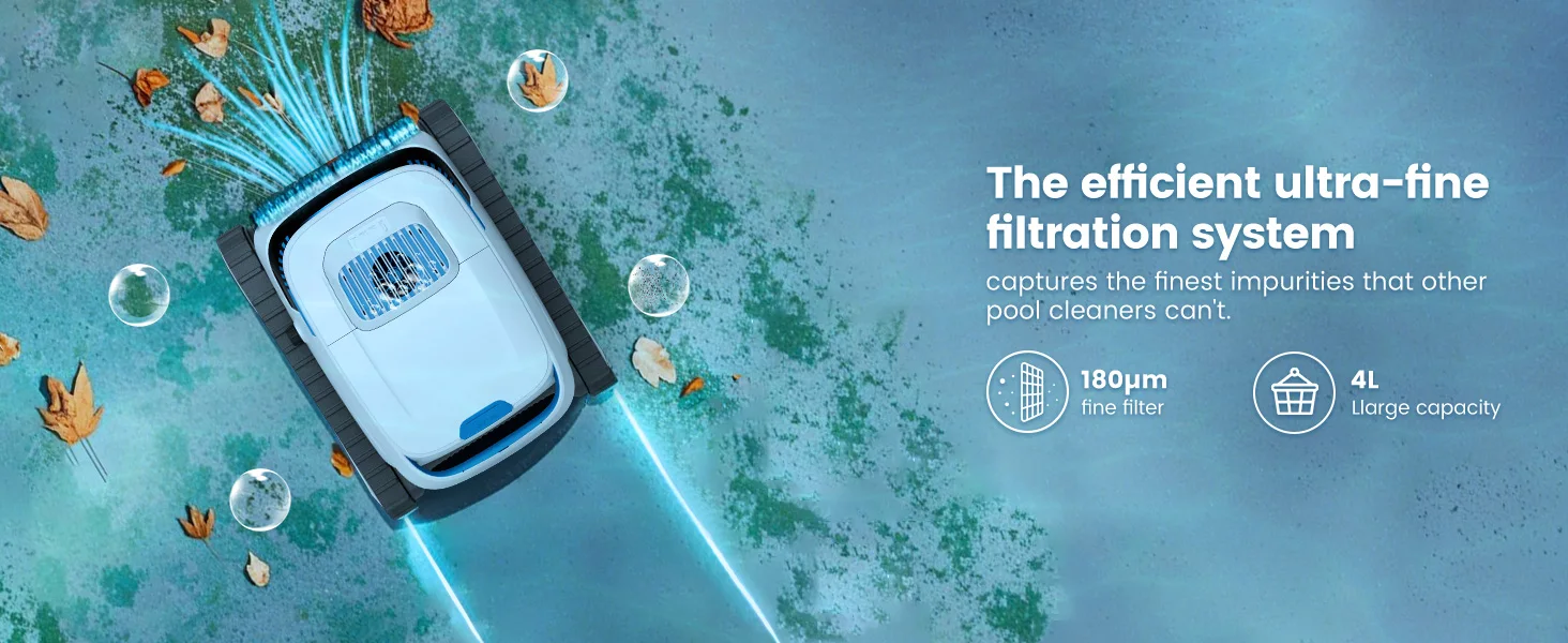 AIRROBO PC10 Pool Vacuum for Inground Pools, Smart Navigation Pool Cleaner Robot, Wall Climbing Pool Cleaner,120 Min Run Time