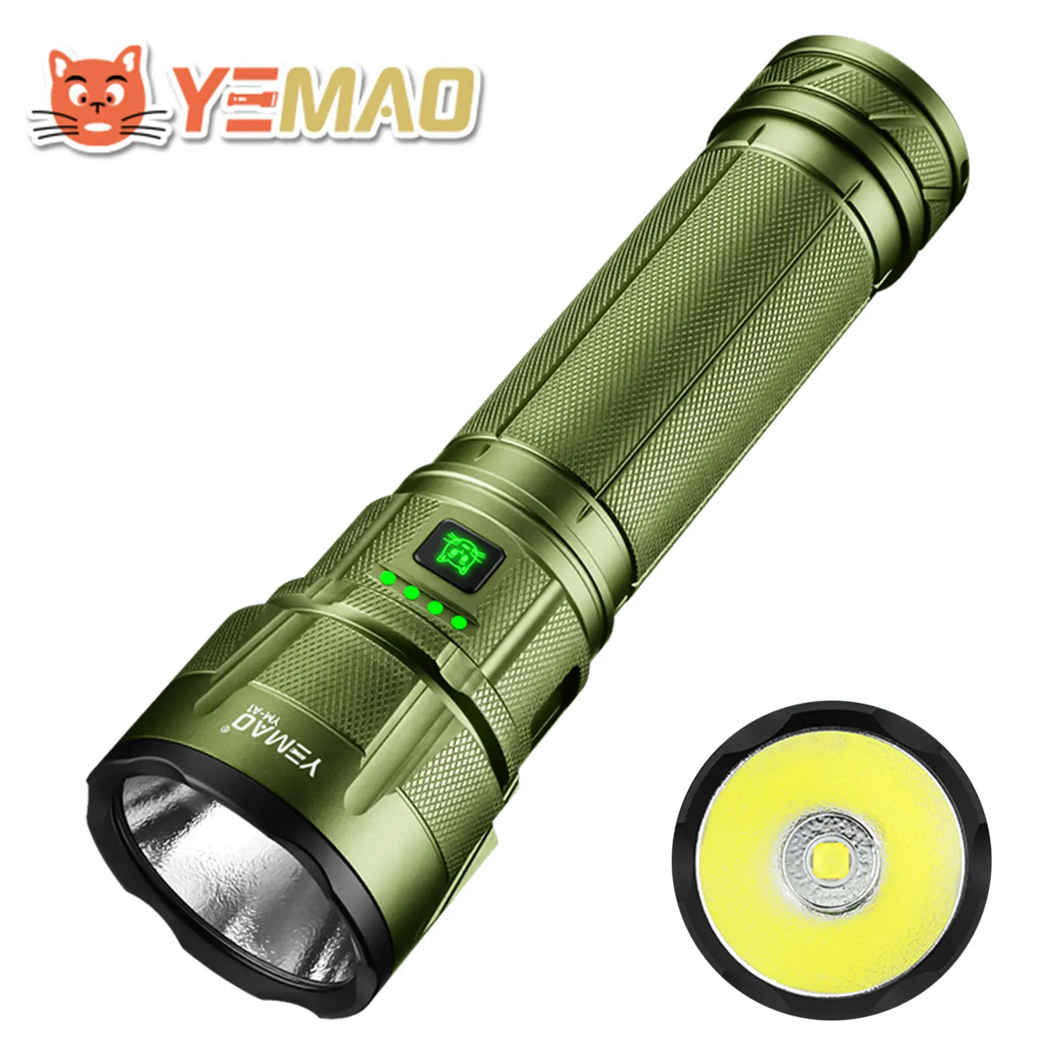 YEMAO F337X Powerful Led Flashlight 7 XTE Leds 3000 Lumens 200 Meters 18650 Battery Multi-color Auxiliary Lights EDC Torches