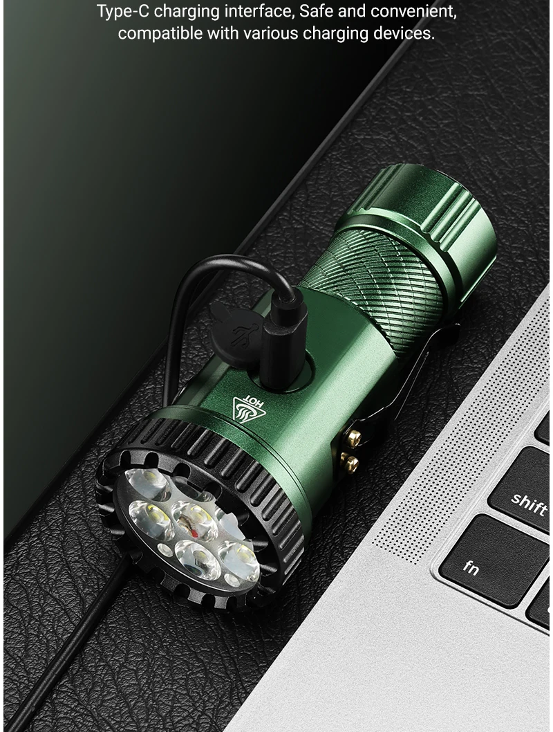 YEMAO F337X Powerful Led Flashlight 7 XTE Leds 3000 Lumens 200 Meters 18650 Battery Multi-color Auxiliary Lights EDC Torches
