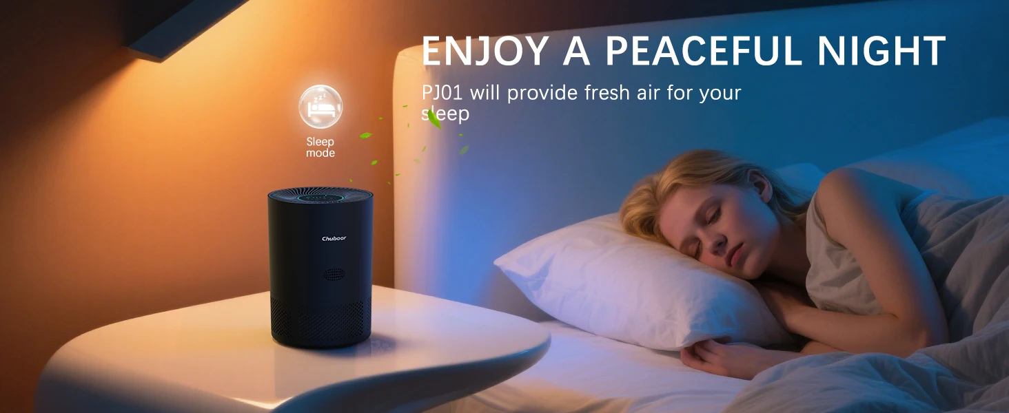 Chuboor Air Purifiers for Home H13 True HEPA for Bedroom Room Kitchen Washroom for Smoke and Dust Pollen Odors PM2.5 Detection 185m³/h CADR Supports Tuya App for 30-40 Square Meters of Clean Purifier Effectively Improve Air Quality Allergen
