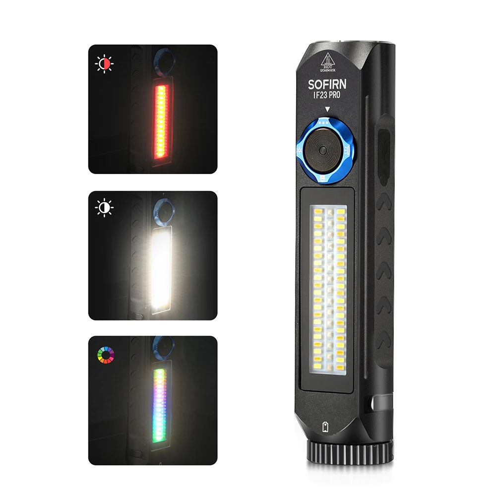 Sofirn IF23 PRO RGB Light 5000lm XHP70B Powerful LED Flashlight 21700 5V 3A USB C Rechargeable Torch with Magnetic