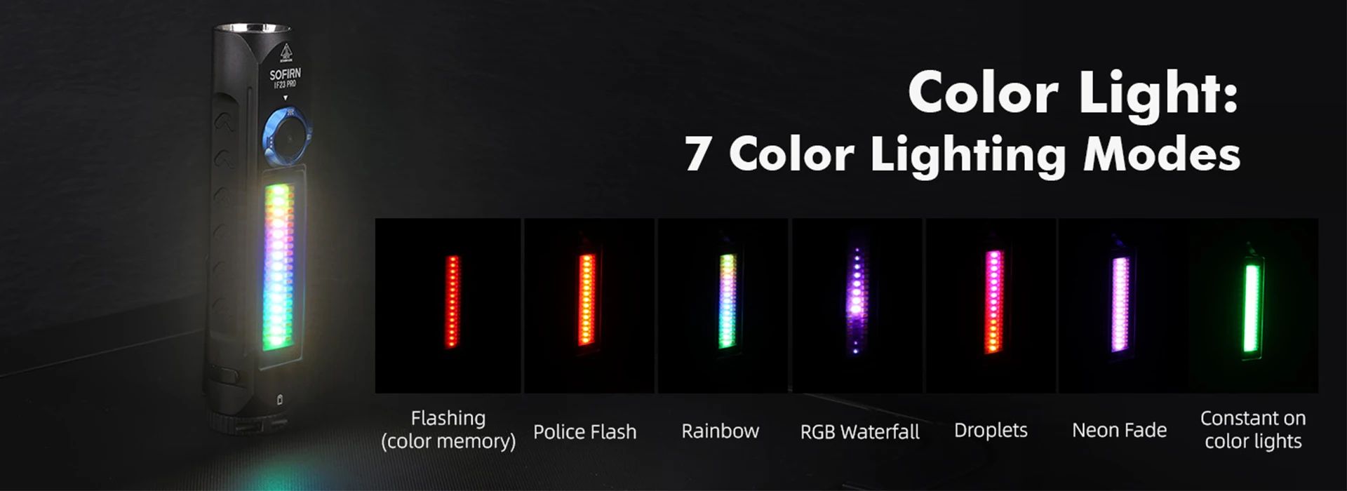 Sofirn IF23 PRO RGB Light 5000lm XHP70B Powerful LED Flashlight 21700 5V 3A USB C Rechargeable Torch with Magnetic