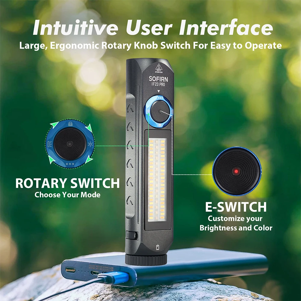 Sofirn IF23 PRO RGB Light 5000lm XHP70B Powerful LED Flashlight 21700 5V 3A USB C Rechargeable Torch with Magnetic