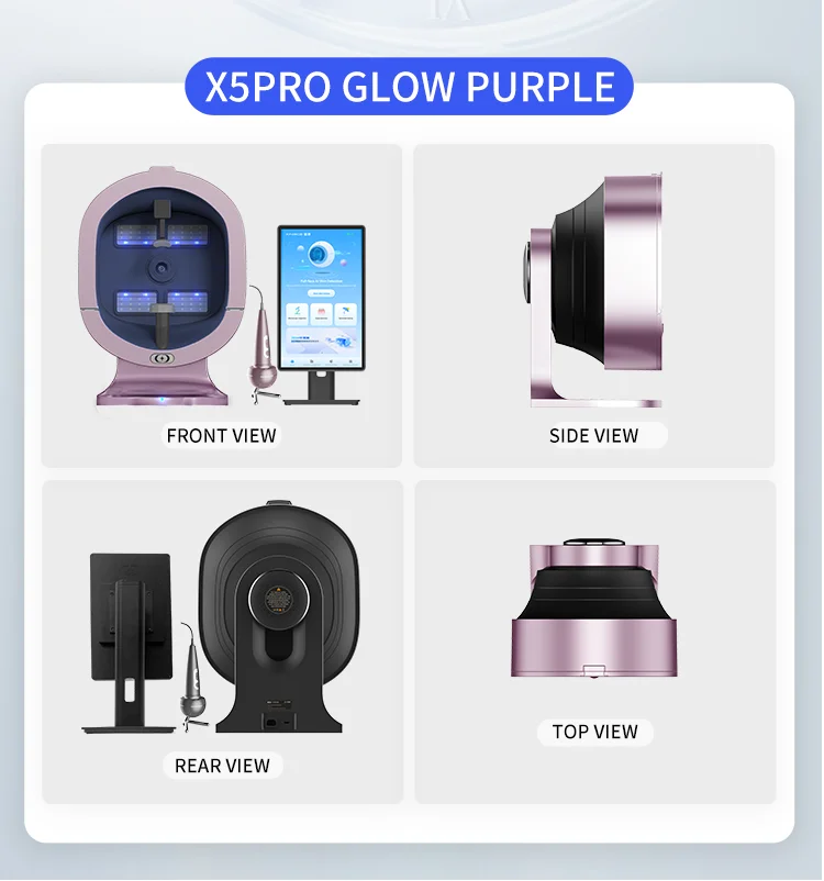 Upgraded X5 3D Ai Skin Image Analyzer High Definition Pixels Whole Facial Scanning Multi Spectrum Moisture Scalp Detection
