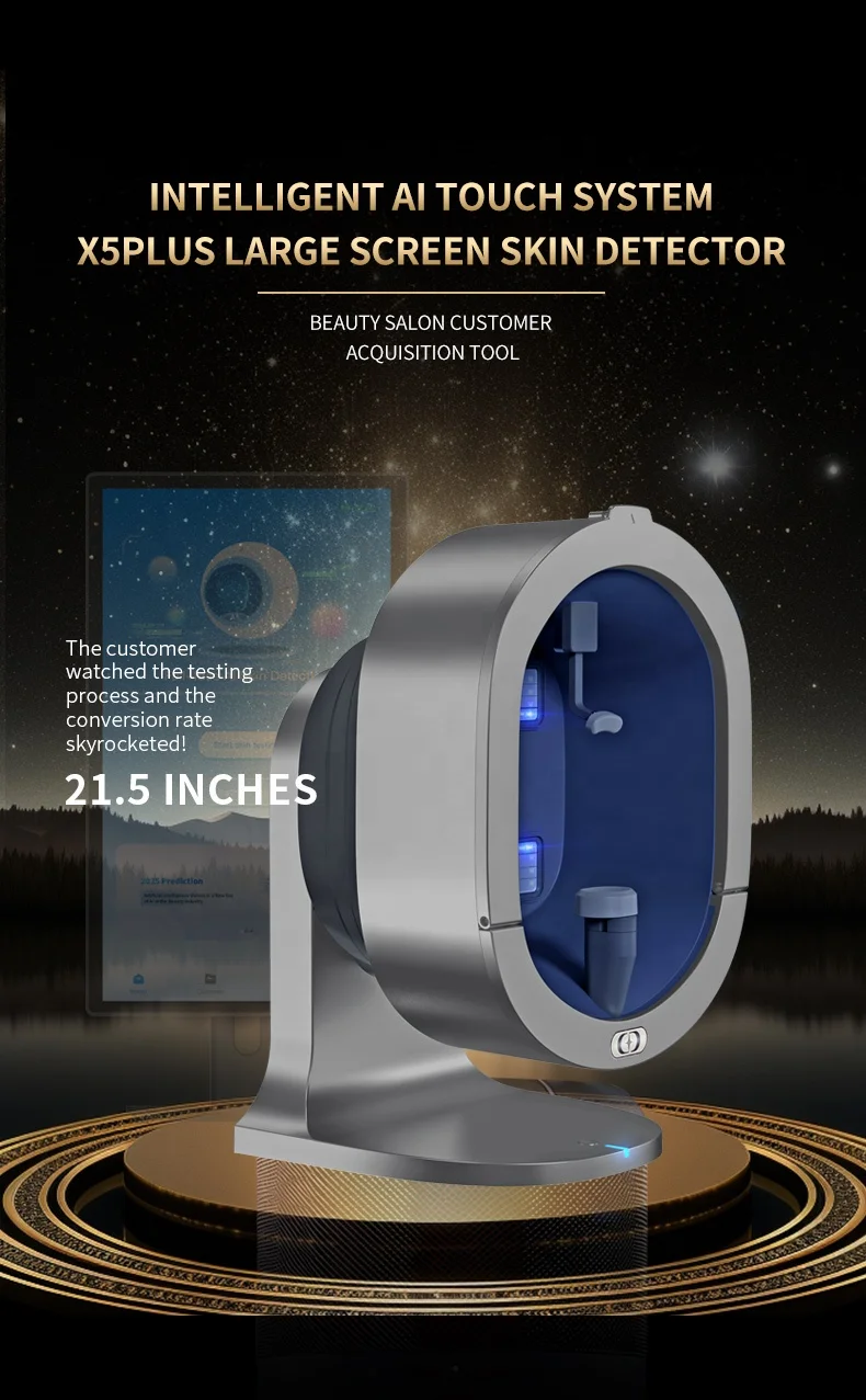 Upgraded X5 3D Ai Skin Image Analyzer High Definition Pixels Whole Facial Scanning Multi Spectrum Moisture Scalp Detection
