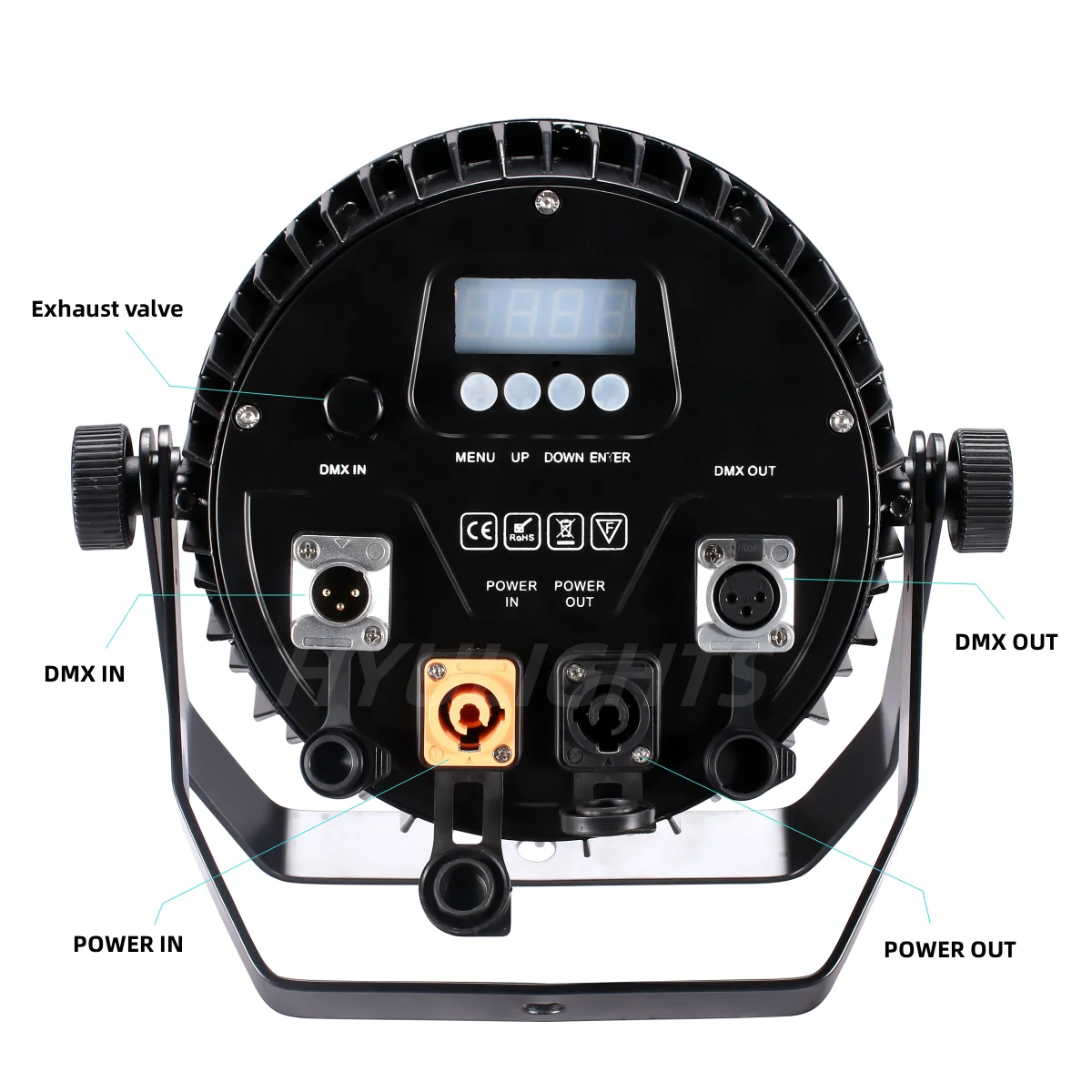 2X IP65 Waterproof Stage Effect Aluminum Led Par 18x18W RGBWA UV 6in1 DMX512 Outdoor Down Light DJ Equipment Disco Wash No Noise