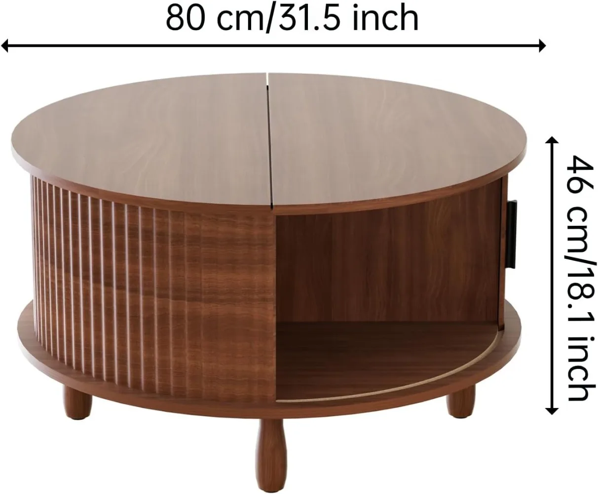 Lift Top Coffee Table with Storage Farmhouse Coffee Table for Living Room Wood Rustic 31.5" Square Storage Cabinet Center Table
