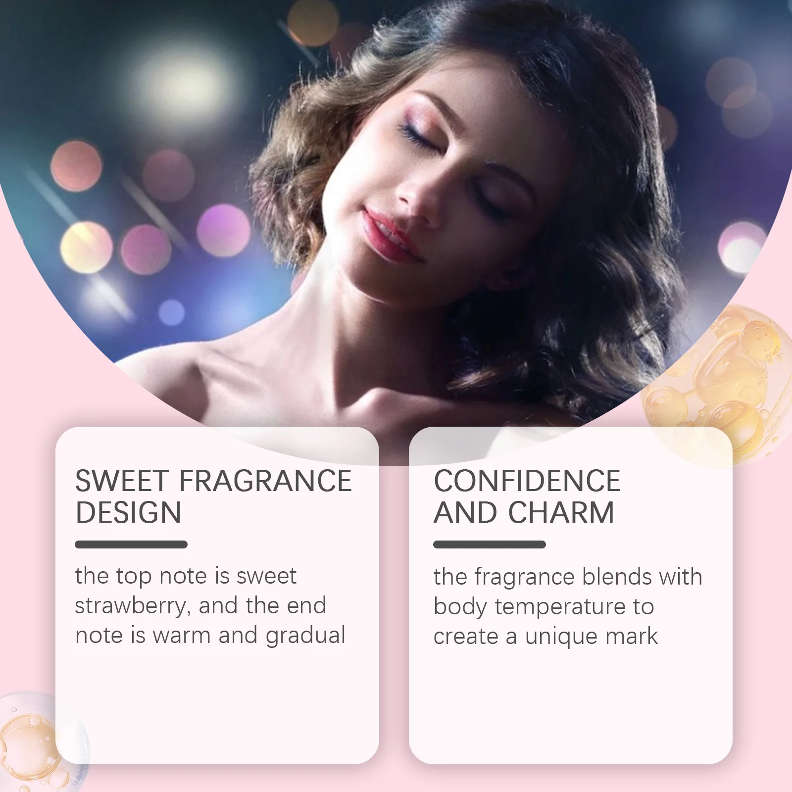 Roxelis 50ml Marshmallow Blush Perfume Sweet Strawberry Candy Lasting Fragrance Dating Romantic Scent Refreshing Body Perfume