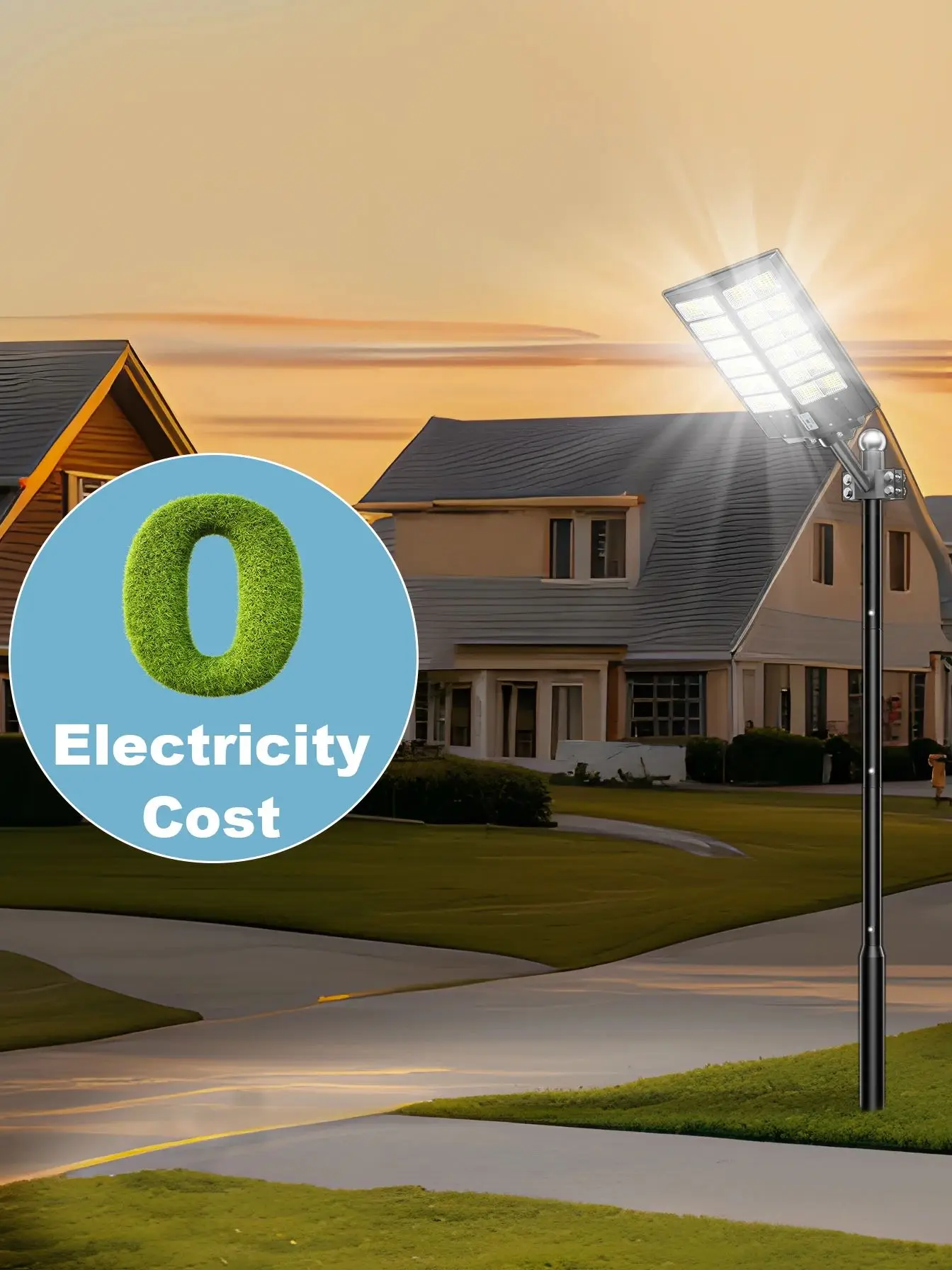 1-Pack 6000W Solar LED Flood Light, Solar Street Light with Motion Sensor & Remote Control, Dusk-to-Dawn Auto On/Off, 3 Brightness Modes, IP65 Waterproof, Easy Installation, Ideal for Yard, Patio, Basketball Court, Parking Lot & Street