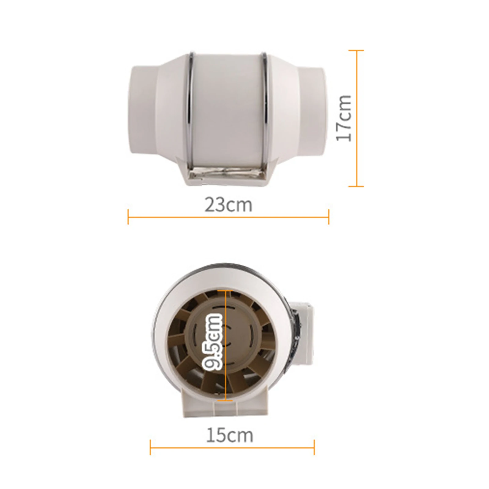 HF-100P 110V 35W Radiator Fan Radiator Ventilator Exhaust Ventilation Fan Air Duct Fan Duct Ventilation Fan for Home, Kitchen