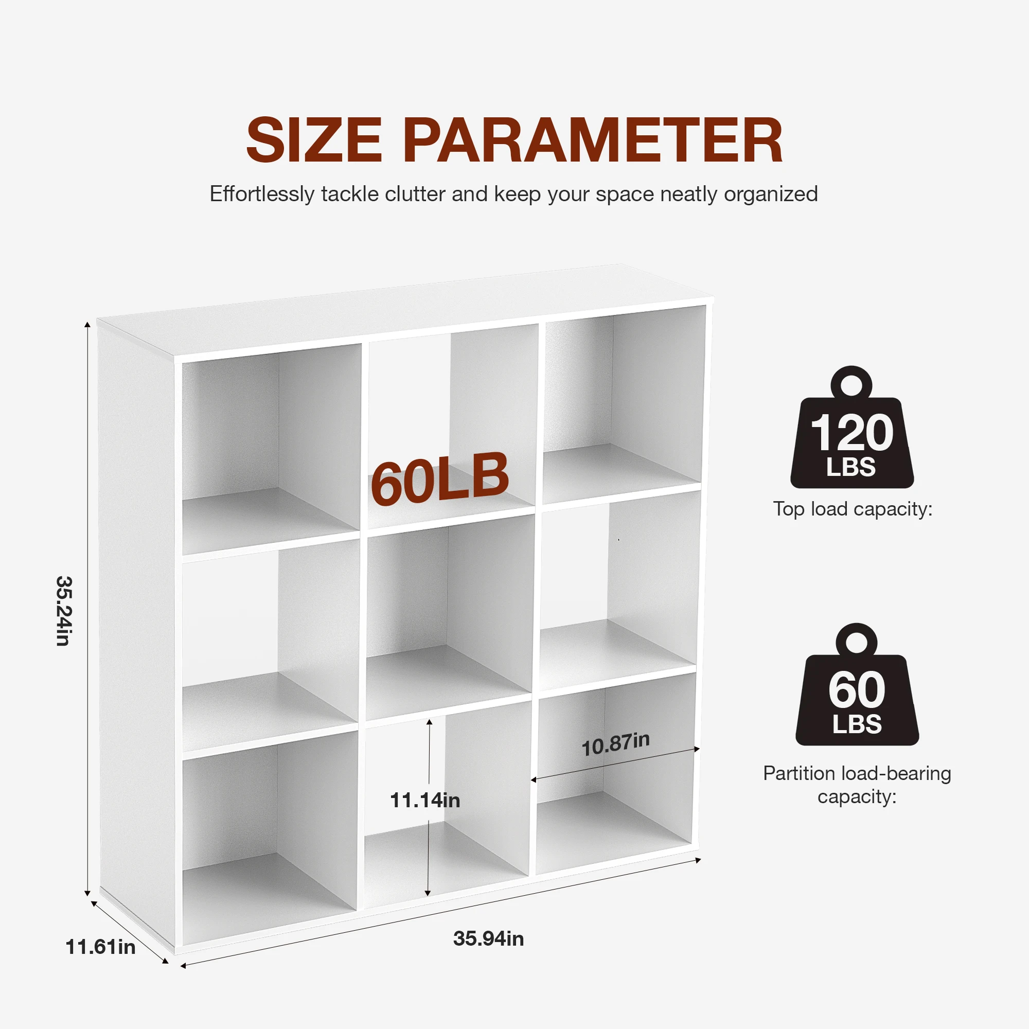 JHK 9 Cube Storage Organizer Wooden Shelf Bookcase Open Bookshelf for Living Room and Home Office Display Storage Bookcase