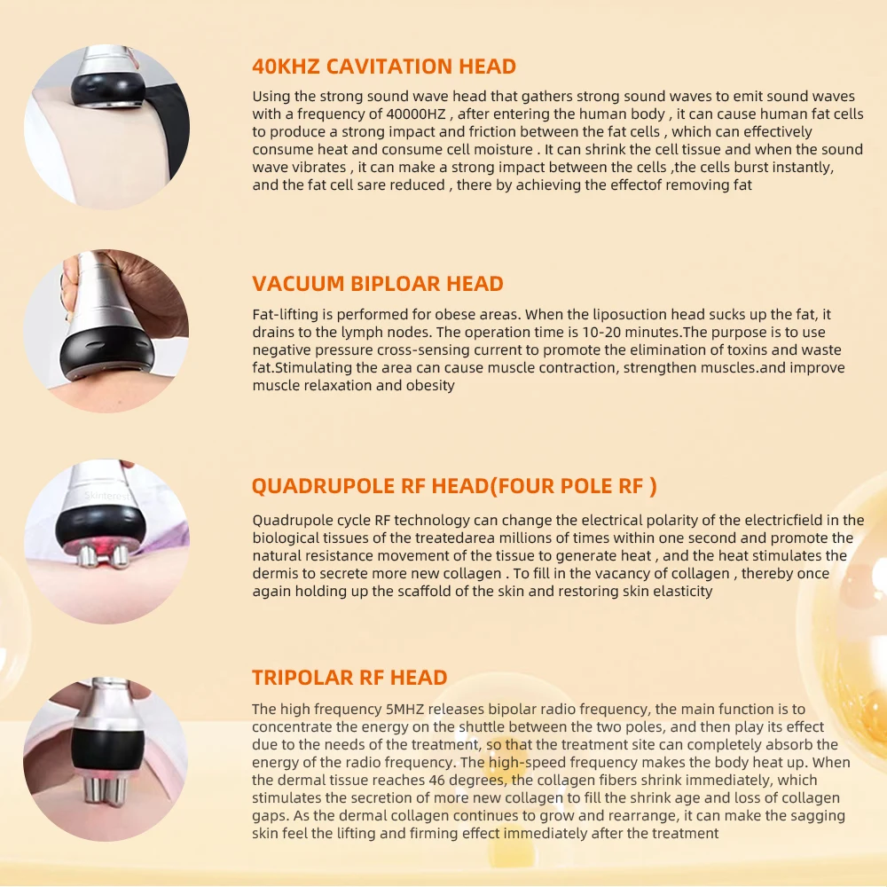 Nourishbel 4In1 40k Cavitation Ultrasonic Slimming Machine Body Care Vacuum Suction Anti-Wrinkle Rejuvenation Skin Lift Tighten