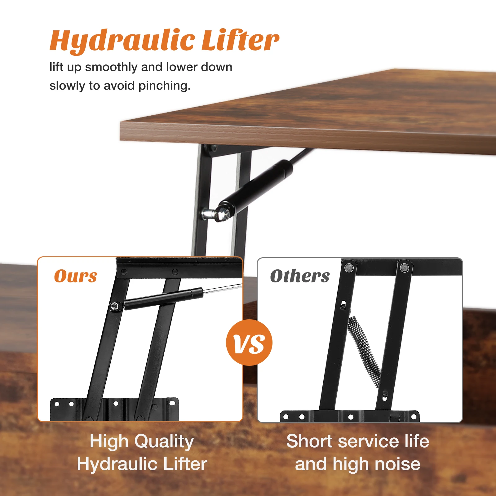 MCQ 39.37"x19.7" Wood Living Room Lift Top Coffee Tables Adjustable Storage Shelf Easy Lift Or Lower For Tea Dining Tables