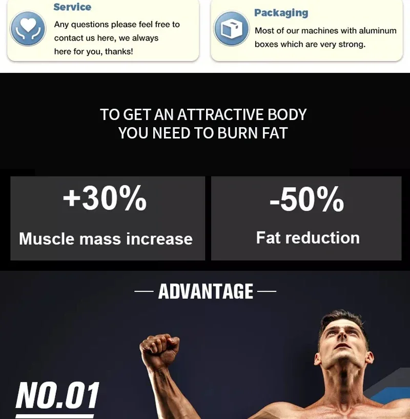 Myoslim RF HIEMT Body Sculpting Machine Electrical Muscle Stimulator Fat Burner Weight Loss Butt Lifter Shaper Body Care