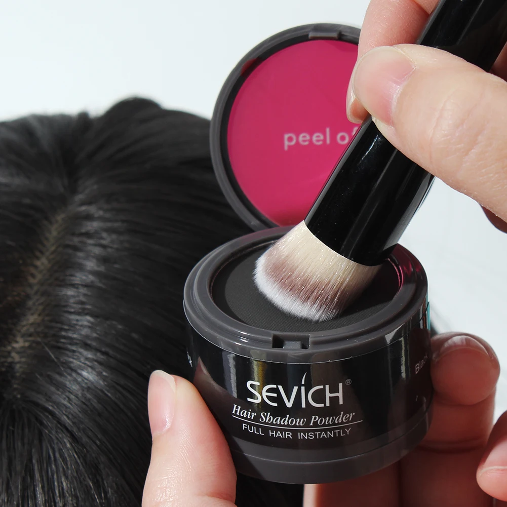SEVICH Hairline Shadow Powder With Brush Water Sweat Resistant Hair Loss Concealer Bald Spot Concealing Hair Powder Women Men
