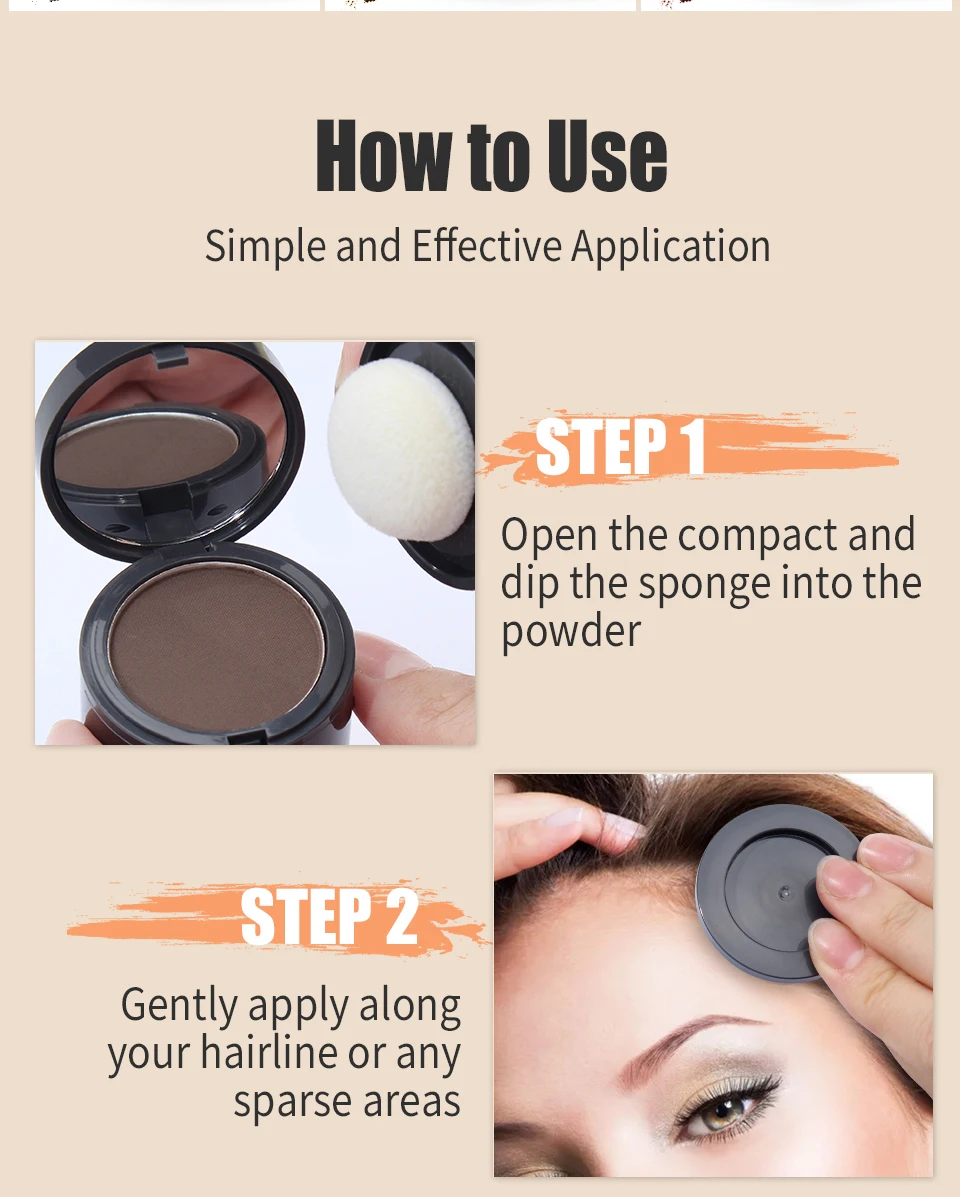 SEVICH Hairline Shadow Powder With Brush Water Sweat Resistant Hair Loss Concealer Bald Spot Concealing Hair Powder Women Men