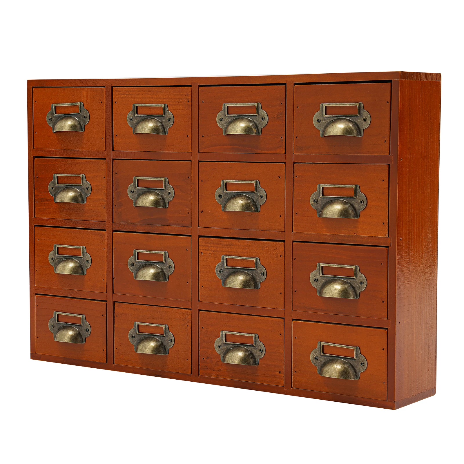 16 Drawers Storage Cabinet,, Apothecary Chests and Cabinets, Herb Storage Box, Wooden Desk Drawer Organizer